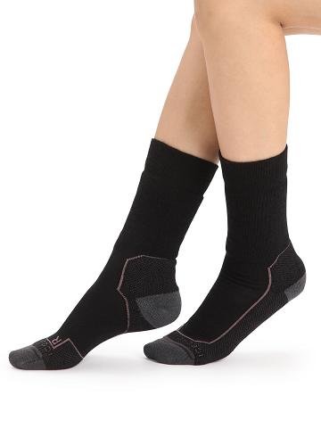 Chaussettes Icebreaker Merino Hike+ Medium Crew Femme Noir | FR 1432FDNM